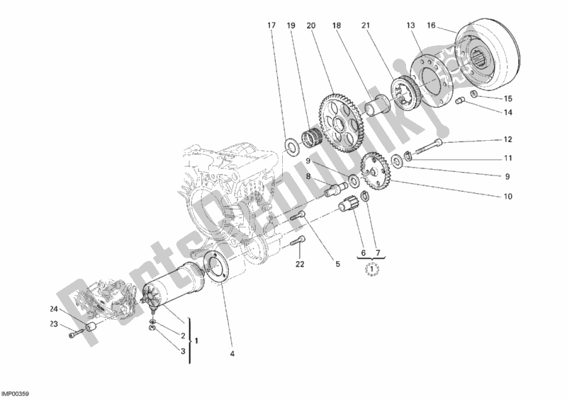 Tutte le parti per il Motore Di Avviamento del Ducati Multistrada 1100 S 2007